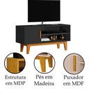 Ver imagem 2 de Rack Bancada para Tv de até 42 1 Porta Dallen Preto/naturale