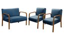 Ver imagem 1 de Conjunto Anita 2+1+1 Lugares Cor:Linho Azul 330