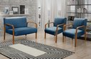 Ver imagem 2 de Conjunto Anita 2+1+1 Lugares Cor:Linho Azul 330