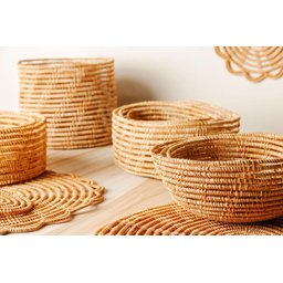 Conjunto 3 Cestos Redondos de Fibra Natural Palm - Lyor - 3