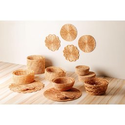 Conjunto 3 Cestos Redondos de Fibra Natural Palm - Lyor - 2