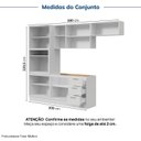 Ver imagem 4 de Cozinha Planejada 5 Peças 2 Aéreo 2 Balcão sem Tampo 1 Cristaleira Marselha CabeCasa MadeiraOriginals Branco