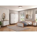 Ver imagem 4 de Guarda Roupa Solteiro Madeira Maciça Rústico 4 Portas 2 Gavetas Branco - Apaixone & Decore