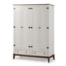 Guarda-roupa Rústico 4 Portas e 2 Gavetas - Madeira Maciça e Mdf - Branco - 1