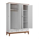 Ver imagem 5 de Guarda Roupa Solteiro Madeira Maciça Rústico 4 Portas 2 Gavetas Branco - Apaixone & Decore