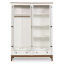 Ver imagem 4 de Guarda-roupa Rústico 4 Portas e 2 Gavetas - Madeira Maciça e Mdf - Branco
