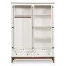 Guarda-roupa Rústico 4 Portas e 2 Gavetas - Madeira Maciça e Mdf - Branco - 4