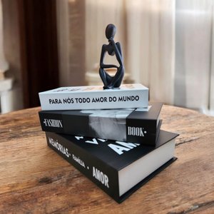 Conjunto Caixa Livro Trio para Decoração