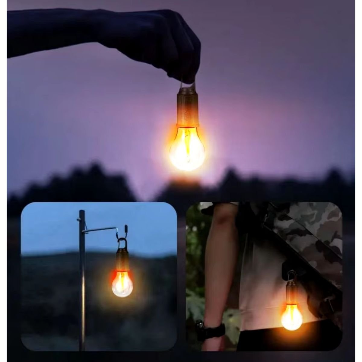 Lampada Led Recarregavel Usb Camping Casa 3 Modos Luz Quente - 3