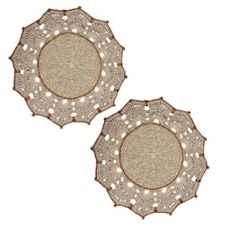 Jogo Americano Capuccino Cobre Crochê 35cm Kit 2pc - 1