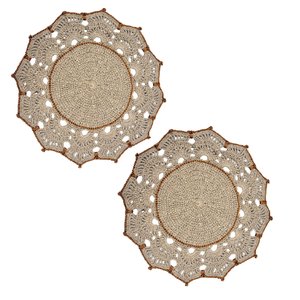 Jogo Americano Capuccino Cobre Crochê 35cm Kit 2pc