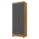 Ver imagem 2 de Armário Multiuso 100% MDF 2 Portas 1 Gaveta Smart Espresso Móveis Cinza/Cinamomo/Chumbo