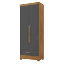 Ver imagem 2 de Armário Multiuso 100% MDF 2 Portas 1 Gaveta Smart Espresso Móveis Cinza/Cinamomo/Chumbo