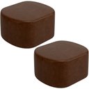 Ver imagem 1 de Kit 2 Puffs Decorativos Orgânico para Living Quarto 70cm Doha W01 Couríssimo Marrom - Lyam Decor