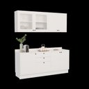 Ver imagem 2 de Cozinha Compacta Modulada 6 Portas 3 Gavetas 100% MDF sem Tampo Sevilha Branco/Artico