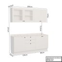 Ver imagem 3 de Cozinha Compacta Modulada 6 Portas 3 Gavetas 100% MDF sem Tampo Sevilha Branco/Artico