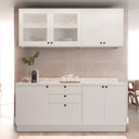 Ver imagem 4 de Cozinha Compacta Modulada 6 Portas 3 Gavetas 100% MDF sem Tampo Sevilha Branco/Artico