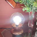 Ver imagem 3 de Abajur Bola de Cristal Cobre C/esfera 10x15 Vidro Incolor