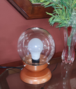 Ver imagem 4 de Abajur Bola de Cristal Cobre C/esfera 10x15 Vidro Incolor