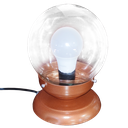 Ver imagem 1 de Abajur Bola de Cristal Cobre C/esfera 10x15 Vidro Incolor