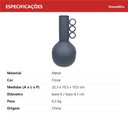 Ver imagem 6 de Vaso Garrafa Decorativo de Metal Cinza 22x10x10cm Enfeite Sala Mesa Estante