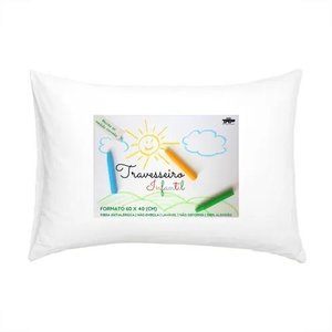 Travesseiro Infantil Criança 100% Algodão até 10 Anos Fibra