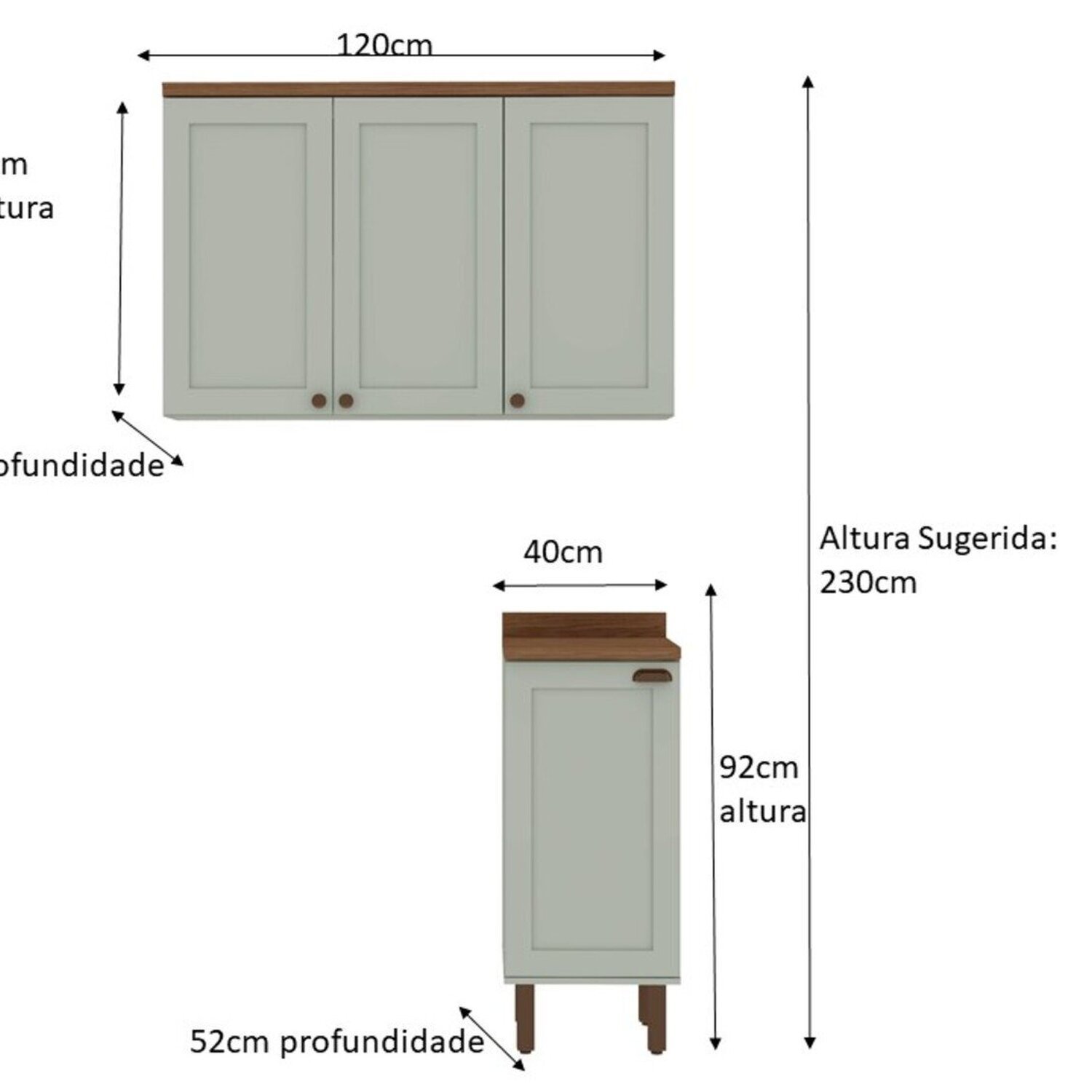 Kit Área de Serviço com 2 Módulos com Portas Provençais para Lavanderia 100% Mdf - 4