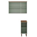 Ver imagem 3 de Kit Área de Serviço com 2 Módulos com Portas Provençais para Lavanderia 100% MDF Verde/Ébano/Mint