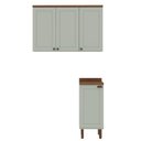 Ver imagem 2 de Kit Área de Serviço com 2 Módulos com Portas Provençais para Lavanderia 100% MDF Verde/Ébano/Mint