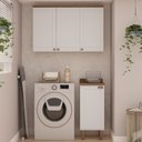 Ver imagem 1 de Kit Área de Serviço com 2 Módulos com Portas Provençais para Lavanderia 100% Mdf