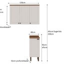 Ver imagem 4 de Kit Área de Serviço com 2 Módulos com Portas Provençais para Lavanderia 100% MDF Branco