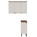 Ver imagem 2 de Kit Área de Serviço com 2 Módulos com Portas Provençais para Lavanderia 100% MDF Branco