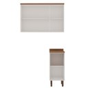 Ver imagem 3 de Kit Área de Serviço com 2 Módulos com Portas Provençais para Lavanderia 100% MDF Branco