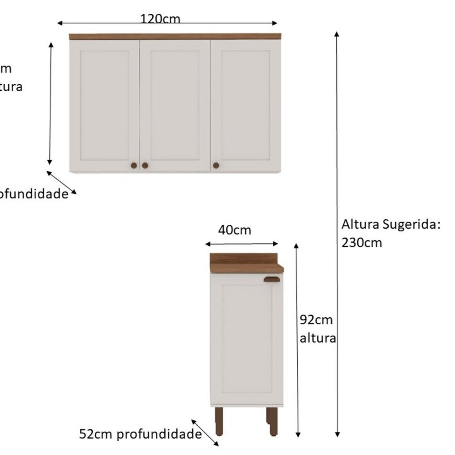 Kit Área de Serviço com 2 Módulos com Portas Provençais para Lavanderia 100% Mdf - 4