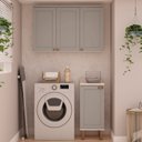 Ver imagem 1 de Lavanderia Modulada 2 Peças 100% MDF Cinza/Branco Fendi