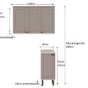 Ver imagem 4 de Lavanderia Modulada 2 Peças 100% MDF Cinza/Branco Fendi