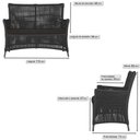 Ver imagem 2 de Jogo Sofá 4 Poltronas e Mesa Igapó Preta E9 Trama Original Preto