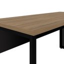 Ver imagem 3 de Mesa Escritório Diretor 150cm Tampo Pé Quadro Amadeirado Claro e Preto Yescasa Marrom