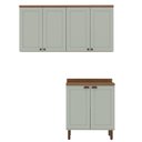 Ver imagem 2 de Kit Área de Serviço com 3 Módulos com Portas Provençais para Lavanderia 100% MDF Verde/Mint