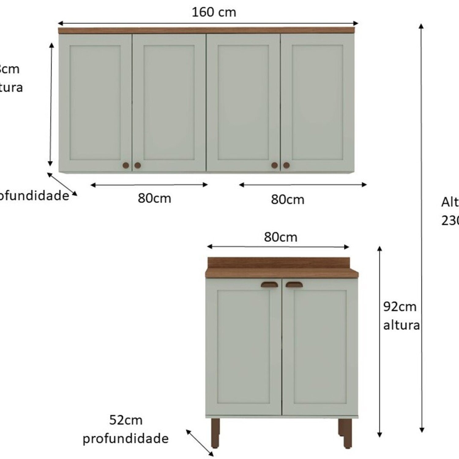 Kit Área de Serviço com 3 Módulos com Portas Provençais para Lavanderia 100% Mdf - 4