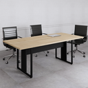 Ver imagem 5 de Mesa Reunião 6 Lugares Pé Painel 200x90cm Yescasa Marrom/Amadeirado Claro/Preto