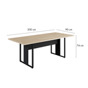 Ver imagem 3 de Mesa Reunião 6 Lugares Pé Painel 200x90cm Yescasa Marrom/Amadeirado Claro/Preto