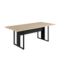 Ver imagem 2 de Mesa Reunião 6 Lugares Pé Painel 200x90cm Yescasa Marrom/Amadeirado Claro/Preto