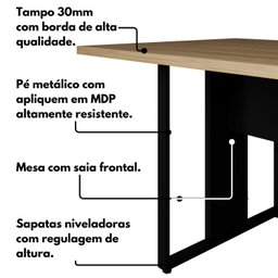 Mesa Reunião 6 Lugares Pé Painel 200x90cm - 9