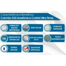 Cama Box c/Auxiliar Solteiro: Colchão Espuma Paropas D33 Confort Ultra Firme + Tricama Base CRC Rú - 6