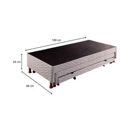 Cama Box c/Auxiliar Solteiro: Colchão Espuma Paropas D33 Confort Ultra Firme + Tricama Base CRC Rú - 7