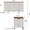 Ver imagem 4 de Kit Área de Serviço com 3 Módulos com Portas Provençais para Lavanderia 100% MDF Branco