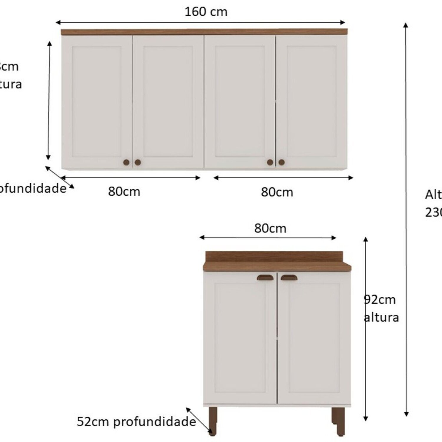 Kit Área de Serviço com 3 Módulos com Portas Provençais para Lavanderia 100% Mdf - 4