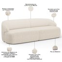 Ver imagem 4 de Sofá 4 Lugares Curvo Orgânico para Sala Living 280cm Barolo L06 Linho Mescla - Lyam Decor