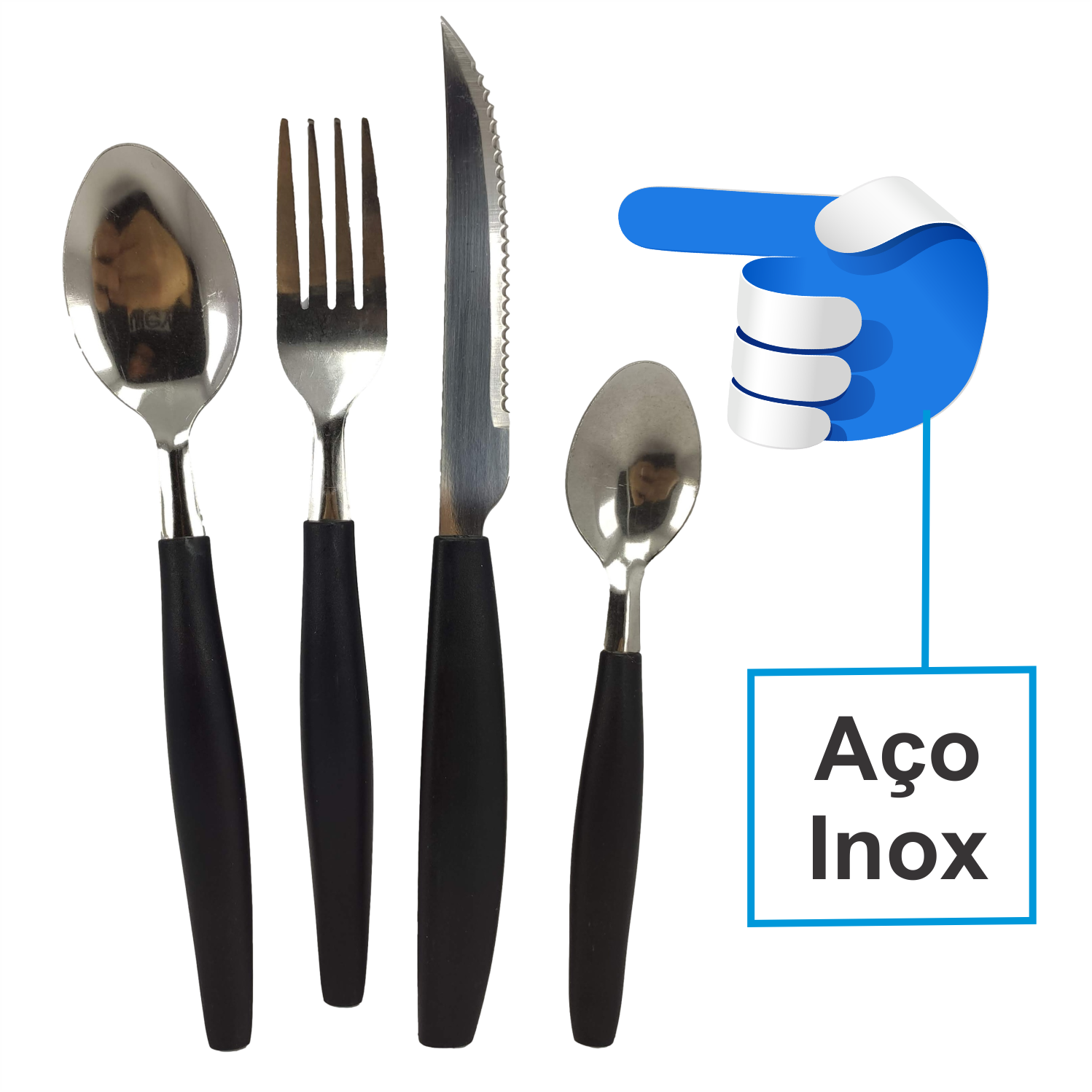 Faqueiro Jogo de Talheres 25 Peças Aço Inox Porta Talher Organizador Faca Colher Garfo Colher de Chá - 9